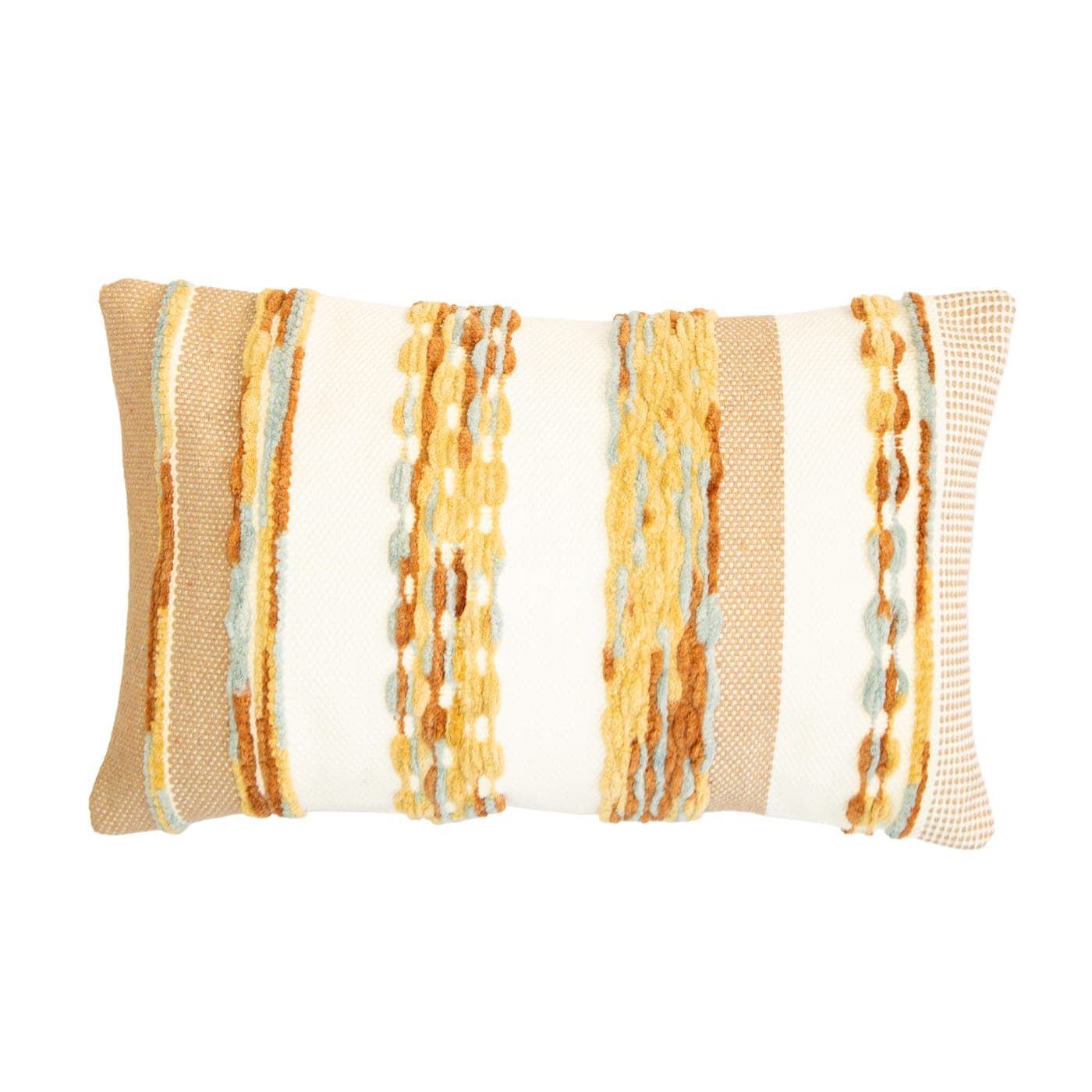 Coussin texturé beige et ocre — vue 2