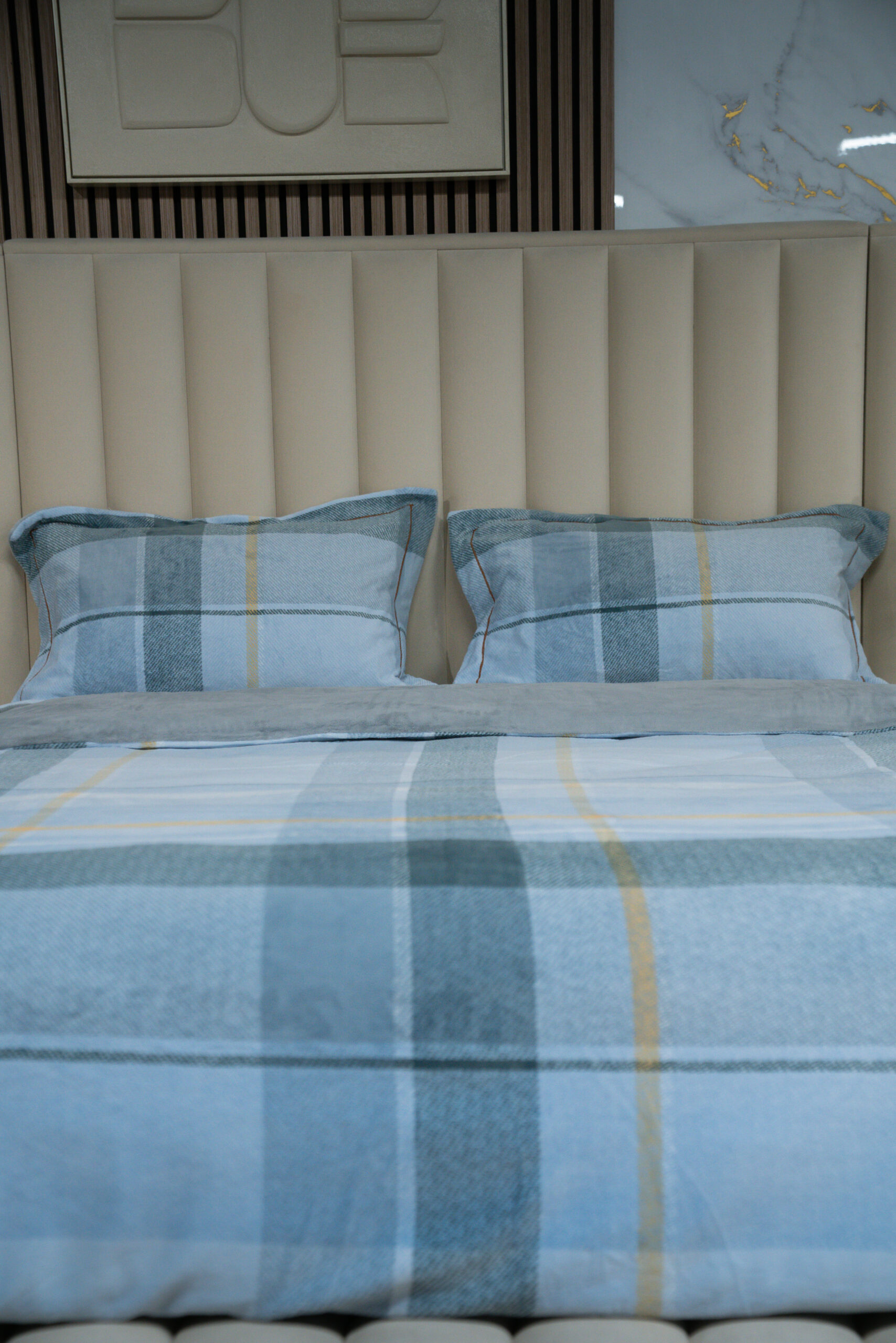 Multicolore pastel (bleu clair, jaune pâle, rose clair, grands carreaux) - Image 3