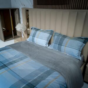 Housse Motif Brume Bleutée